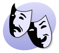 Comedy and Tragedy Theater Masks Image of comedy and tragedy theater masks